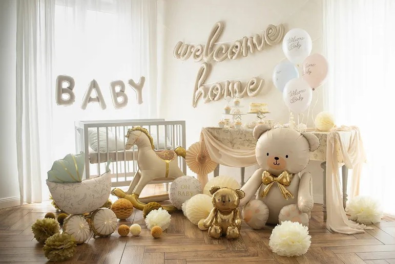 Balon foliowy Miś 43x53cm złoty FB286-019 PartyDeco
